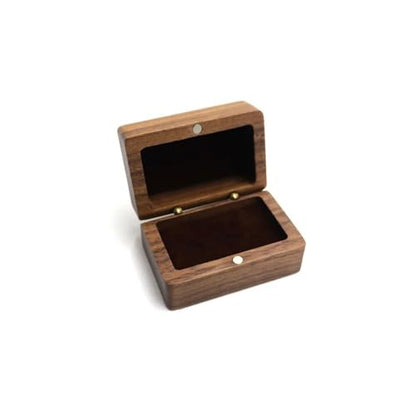 FHRKA Necklace Organiser Black Walnut Ring Packaging Wooden Box Portable Earring Storage Box Proposal Rings Box Earring (Coffee)