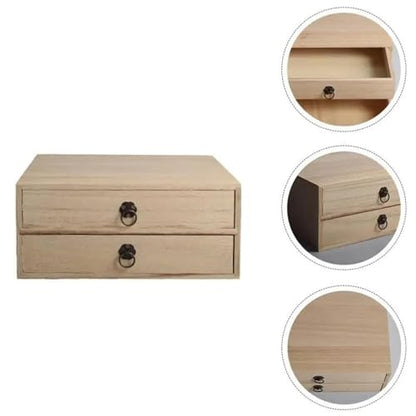 FHRKA Necklace Organiser 1pc Multipurpose Storage Box Desktop Storage Drawer Organizer Box Wooden Earring Jewellery Box