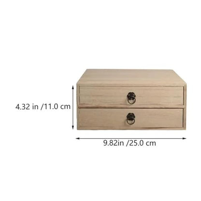 FHRKA Necklace Organiser 1pc Multipurpose Storage Box Desktop Storage Drawer Organizer Box Wooden Earring Jewellery Box