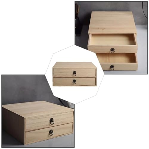 FHRKA Necklace Organiser 1pc Multipurpose Storage Box Desktop Storage Drawer Organizer Box Wooden Earring Jewellery Box