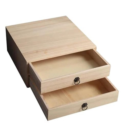 FHRKA Necklace Organiser 1pc Multipurpose Storage Box Desktop Storage Drawer Organizer Box Wooden Earring Jewellery Box