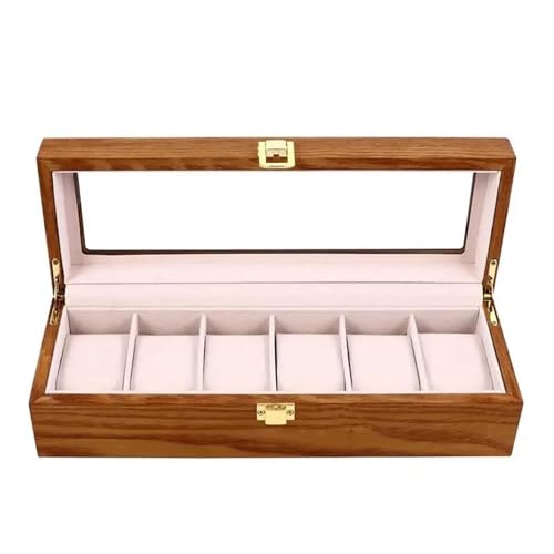 FHRKA Necklace Organiser 1Pc Wooden Watch Storage Box Eco-friendly Durables Practical Watch Case Watch Box Watch Display Box (Type)